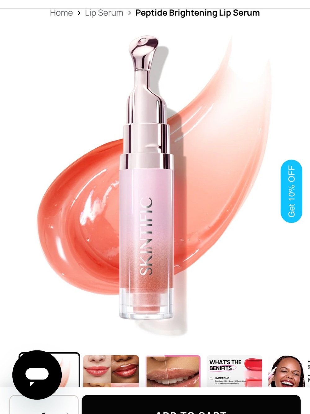 Skintific Brightening Lip Serum - peach Rose